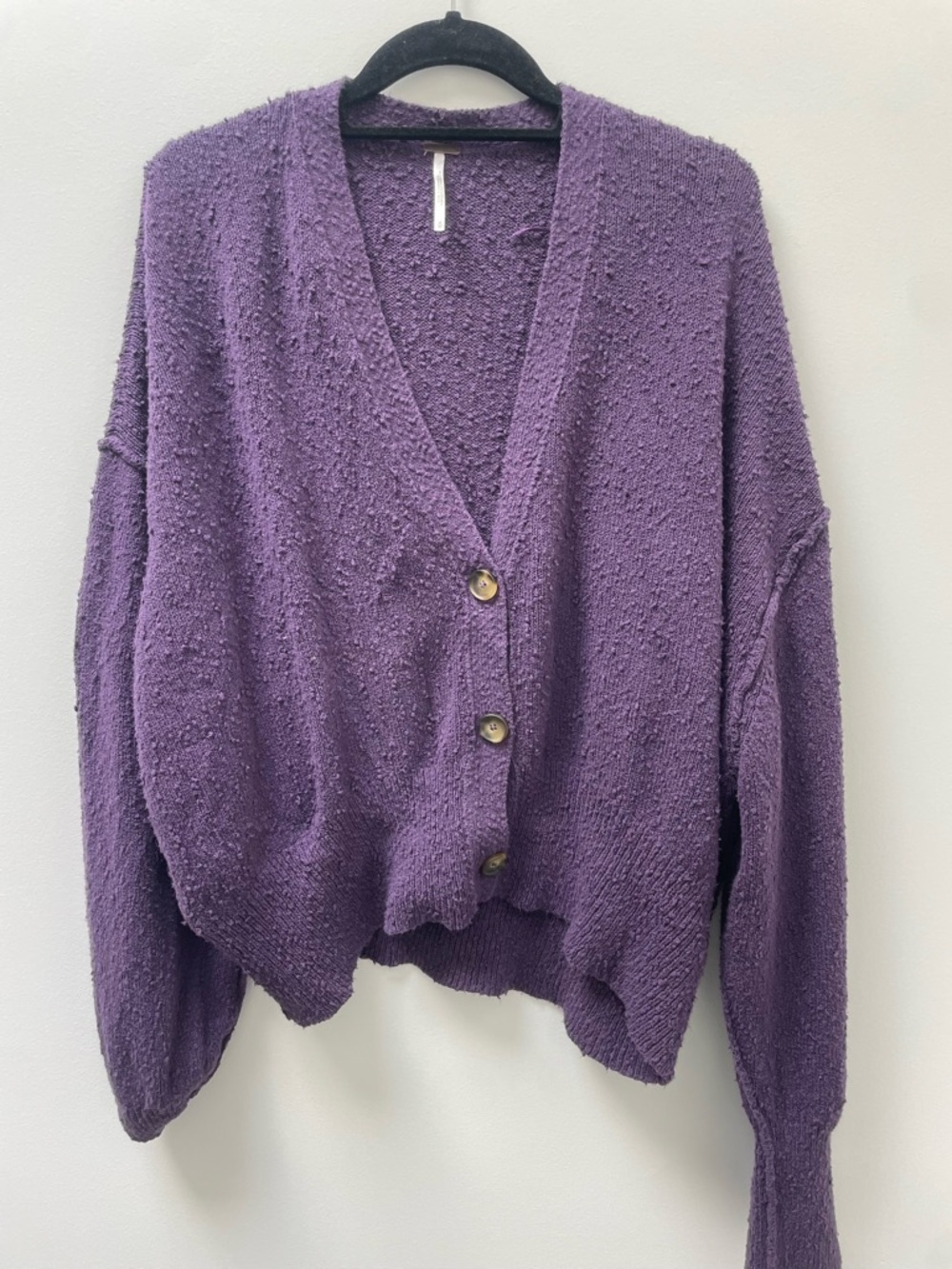 Free People Found My Friend Textured Cardigan in Moonberry